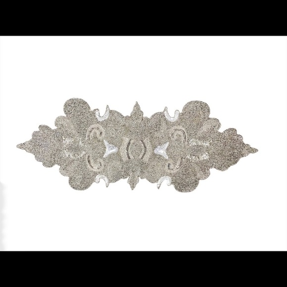 Seed Bead/Sequin Silver Table Runner - Picture 1 of 15